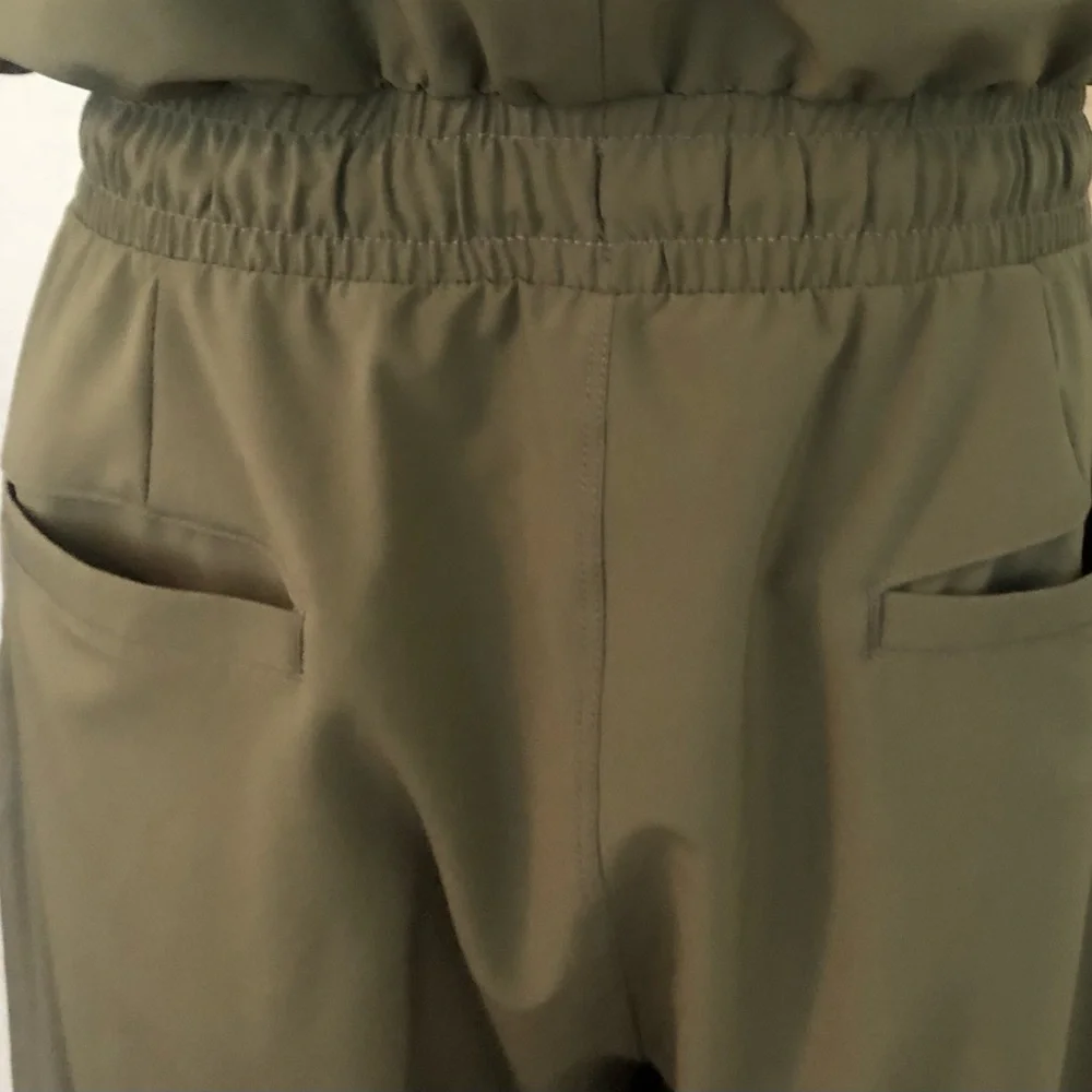 Albion Fit Olive Green Women's Drawstring Jumpsuit - Picture 8 of 14